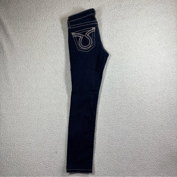 Big Star Liv Skinny Thick Stitch Jeans Women’s 26 R Stretch Dark Wash Low Rise - Picture 14 of 16